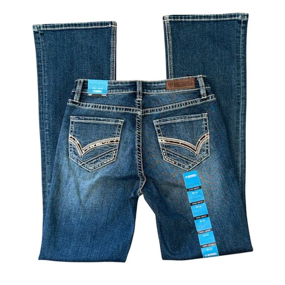 Rock & Roll Denim Midrise Bootcut Cowhide Pocket Women's Riding Jeans 26x34 NEW - Picture 1 of 10